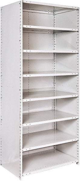 Hallowell - 8 Shelf, 500 Lb. Capacity, Closed Shelving Starter Unit - 36 Inch Wide x 24 Inch Deep x 87 Inch High, Platinum - Americas Industrial Supply