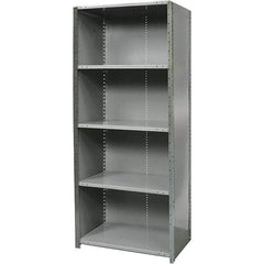 Hallowell - 5 Shelf, 500 Lb. Capacity, Free Standing Closed Shelving - 36 Inch Wide x 12 Inch Deep x 87 Inch High, Gray - Americas Industrial Supply