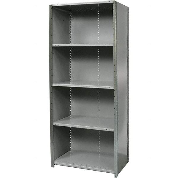 Hallowell - 5 Shelf, 375 Lb. Capacity, Free Standing Closed Shelving - 48 Inch Wide x 18 Inch Deep x 87 Inch High, Gray - Americas Industrial Supply