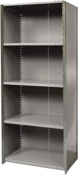 Hallowell - 5 Shelf, 800 Lb. Capacity, Free Standing Closed Shelving - 36 Inch Wide x 24 Inch Deep x 87 Inch High, Gray - Americas Industrial Supply