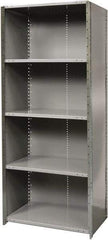 Hallowell - 5 Shelf, 800 Lb. Capacity, Free Standing Closed Shelving - 36 Inch Wide x 24 Inch Deep x 87 Inch High, Gray - Americas Industrial Supply