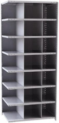 Hallowell - 21 Bin Closed Industrial Bin Shelving - 36 Inch Overall Width x 24 Inch Overall Depth x 87 Inch Overall Height, Gray Metal Bins - Americas Industrial Supply