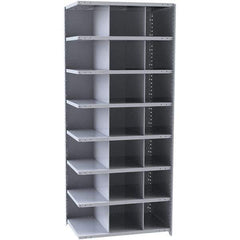 Hallowell - 21 Bin Closed Industrial Bin Shelving - 36 Inch Overall Width x 18 Inch Overall Depth x 87 Inch Overall Height, Gray Metal Bins - Americas Industrial Supply