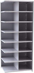 Hallowell - 14 Bin Closed Industrial Bin Shelving - 36 Inch Overall Width x 24 Inch Overall Depth x 87 Inch Overall Height, Gray Metal Bins - Americas Industrial Supply