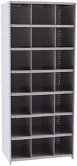 Hallowell - 21 Bin Closed Industrial Bin Shelving - 36 Inch Overall Width x 24 Inch Overall Depth x 87 Inch Overall Height, Gray Metal Bins - Americas Industrial Supply