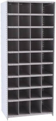 Hallowell - 36 Bin Closed Industrial Bin Shelving - 36 Inch Overall Width x 24 Inch Overall Depth x 87 Inch Overall Height, Gray Metal Bins - Americas Industrial Supply