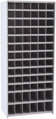 Hallowell - 78 Bin Closed Industrial Bin Shelving - 36 Inch Overall Width x 24 Inch Overall Depth x 87 Inch Overall Height, Gray Metal Bins - Americas Industrial Supply