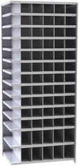 Hallowell - 78 Bin Closed Industrial Bin Shelving - 36 Inch Overall Width x 24 Inch Overall Depth x 87 Inch Overall Height, Gray Metal Bins - Americas Industrial Supply