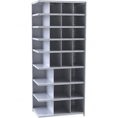 Hallowell - 29 Bin Closed Industrial Bin Shelving - 36 Inch Overall Width x 18 Inch Overall Depth x 87 Inch Overall Height, Gray Metal Bins - Americas Industrial Supply