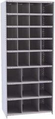 Hallowell - 29 Bin Closed Industrial Bin Shelving - 36 Inch Overall Width x 24 Inch Overall Depth x 87 Inch Overall Height, Gray Metal Bins - Americas Industrial Supply