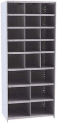 Hallowell - 21 Bin Closed Industrial Bin Shelving - 36 Inch Overall Width x 24 Inch Overall Depth x 87 Inch Overall Height, Gray Metal Bins - Americas Industrial Supply