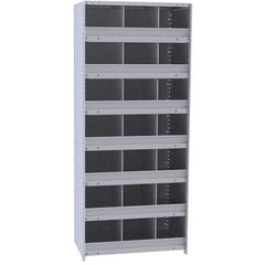 Hallowell - 21 Bin Closed Industrial Bin Shelving - 36 Inch Overall Width x 12 Inch Overall Depth x 87 Inch Overall Height, Gray Metal Bins - Americas Industrial Supply