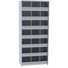 Hallowell - 21 Bin Closed Industrial Bin Shelving - 36 Inch Overall Width x 18 Inch Overall Depth x 87 Inch Overall Height, Gray Metal Bins - Americas Industrial Supply