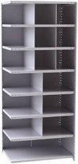 Hallowell - 16 Bin Closed Industrial Bin Shelving - 36 Inch Overall Width x 24 Inch Overall Depth x 87 Inch Overall Height, Gray Metal Bins - Americas Industrial Supply