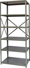 Hallowell - 6 Shelf Starter Heavy-Duty Open Steel Shelving - 800 Lb Capacity, 36" Wide x 87" High x 24" Deep, Gray - Americas Industrial Supply