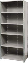 Hallowell - 6 Shelf, 800 Lb. Capacity, Free Standing Closed Shelving - 36 Inch Wide x 24 Inch Deep x 87 Inch High, Gray - Americas Industrial Supply