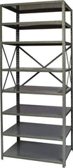 Hallowell - 8 Shelf Starter Heavy-Duty Open Steel Shelving - 800 Lb Capacity, 36" Wide x 87" High x 24" Deep, Gray - Americas Industrial Supply
