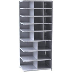 Hallowell - 21 Bin Closed Industrial Bin Shelving - 36 Inch Overall Width x 12 Inch Overall Depth x 87 Inch Overall Height, Gray Metal Bins - Americas Industrial Supply