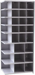Hallowell - 29 Bin Closed Industrial Bin Shelving - 36 Inch Overall Width x 24 Inch Overall Depth x 87 Inch Overall Height, Gray Metal Bins - Americas Industrial Supply