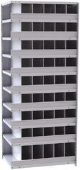 Hallowell - 54 Bin Closed Industrial Bin Shelving - 36 Inch Overall Width x 24 Inch Overall Depth x 87 Inch Overall Height, Gray Metal Bins - Americas Industrial Supply