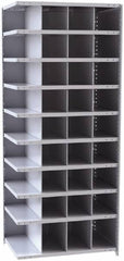 Hallowell - 36 Bin Closed Industrial Bin Shelving - 36 Inch Overall Width x 24 Inch Overall Depth x 87 Inch Overall Height, Gray Metal Bins - Americas Industrial Supply