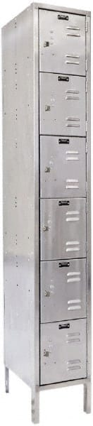 Hallowell - 6 Door, 6 Tier, Stainless Steel Locker - Americas Industrial Supply