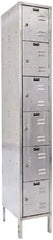 Hallowell - 6 Door, 6 Tier, Stainless Steel Locker - Americas Industrial Supply