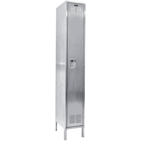 Hallowell - 1 Door, 1 Tier, Stainless Steel Locker - Americas Industrial Supply