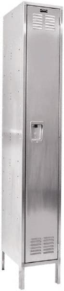 Hallowell - 1 Door, 1 Tier, Stainless Steel Locker - Americas Industrial Supply