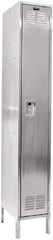 Hallowell - 1 Door, 1 Tier, Stainless Steel Locker - Americas Industrial Supply