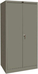 Hallowell - 1 Shelf Wardrobe Storage Cabinet - Steel, 36" Wide x 24" Deep x 72" High, Gray - Americas Industrial Supply