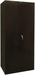 Hallowell - 4 Shelf Combination Storage Cabinet - Steel, 36" Wide x 24" Deep x 72" High, Black - Americas Industrial Supply