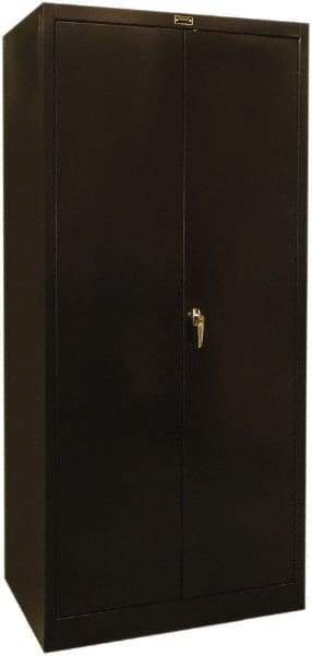 Hallowell - 4 Shelf Locking Storage Cabinet - Steel, 36" Wide x 24" Deep x 72" High, Black - Americas Industrial Supply