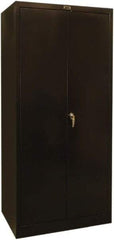 Hallowell - 4 Shelf Locking Storage Cabinet - Steel, 36" Wide x 24" Deep x 72" High, Black - Americas Industrial Supply