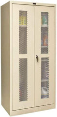 Hallowell - 4 Shelf Combination Storage Cabinet - Steel, 36" Wide x 24" Deep x 72" High, Tan - Americas Industrial Supply
