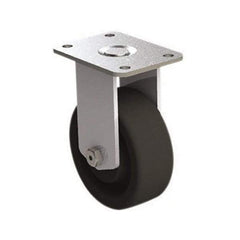 E.R. Wagner - 4" Diam x 1-1/2" Wide x 5-3/8" OAH Top Plate Mount Rigid Caster - Phenolic, 450 Lb Capacity, Roller Bearing, 2-3/4 x 3-3/4" Plate - Americas Industrial Supply