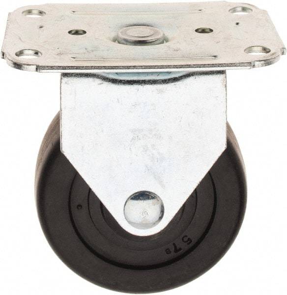 E.R. Wagner - 3" Diam x 1-1/4" Wide x 3-3/4" OAH Top Plate Mount Rigid Caster - Hard Rubber, 210 Lb Capacity, 2-3/4 x 3-3/4" Plate - Americas Industrial Supply
