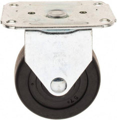 E.R. Wagner - 3" Diam x 1-1/4" Wide x 3-3/4" OAH Top Plate Mount Rigid Caster - Hard Rubber, 210 Lb Capacity, 2-3/4 x 3-3/4" Plate - Americas Industrial Supply