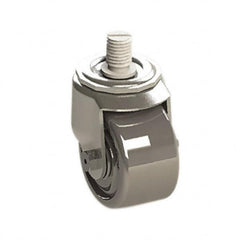 E.R. Wagner - 3" Diam x 1-3/4" Wide x 3-3/4" OAH Stem Mount Swivel Caster - Phenolic, 500 Lb Capacity, Roller Bearing, 3/4-10 x 1" Threaded Stem - Americas Industrial Supply