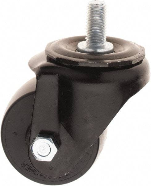 E.R. Wagner - 2-1/2" Diam x 1-3/4" Wide x 3-3/8" OAH Stem Mount Swivel Caster - Polyolefin, 300 Lb Capacity, 1/2-13 x 1" Threaded Stem - Americas Industrial Supply