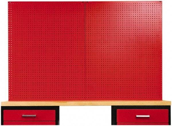 Hallowell - Steel Workbench & Workstation Peg Board Panel Kit - 3/4" Deep, 44-1/4" High, Use with Fort Knox Modular Utility Storage & Workbench System - Americas Industrial Supply