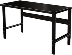 Hallowell - 72 Wide x 36" Deep x 34" High, Steel Workbench - Flat Top, Adjustable Legs, Black - Americas Industrial Supply