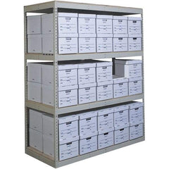Hallowell - 3 Shelf Add-On Open Steel Shelving - 1,150 Lb Capacity, 42" Wide x 60" High x 15" Deep, Tan - Americas Industrial Supply