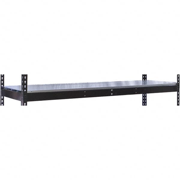 Hallowell - 72" Wide, 3/4 High, Open Shelving Accessory/Component - Steel, 18" Deep, Use with Black Rivetwell Double Rivet Boltless Shelving - Americas Industrial Supply