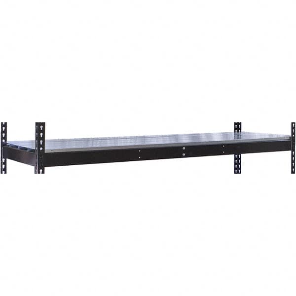 Hallowell - 60" Wide, 3/4 High, Open Shelving Accessory/Component - Steel, 30" Deep, Use with Black Rivetwell Double Rivet Boltless Shelving - Americas Industrial Supply