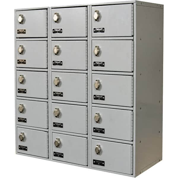 Hallowell - 15 Door, 5 Tier, Mobile Device Locker - Americas Industrial Supply
