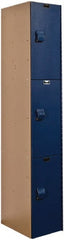 Hallowell - 3 Door, 3 Tier, Solid Plastic Locker - Americas Industrial Supply