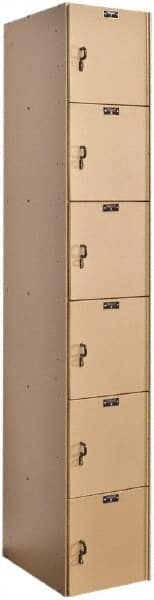 Hallowell - 6 Door, 6 Tier, Solid Plastic Locker - Americas Industrial Supply