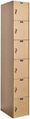 Hallowell - 6 Door, 6 Tier, Solid Plastic Locker - Americas Industrial Supply