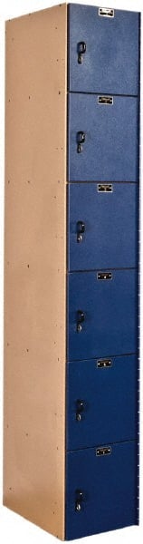 Hallowell - 6 Door, 6 Tier, Solid Plastic Locker - Americas Industrial Supply